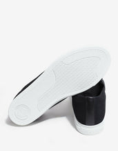 Load image into Gallery viewer, Black &amp; Turquoise Mesh Slip-On Trainers
