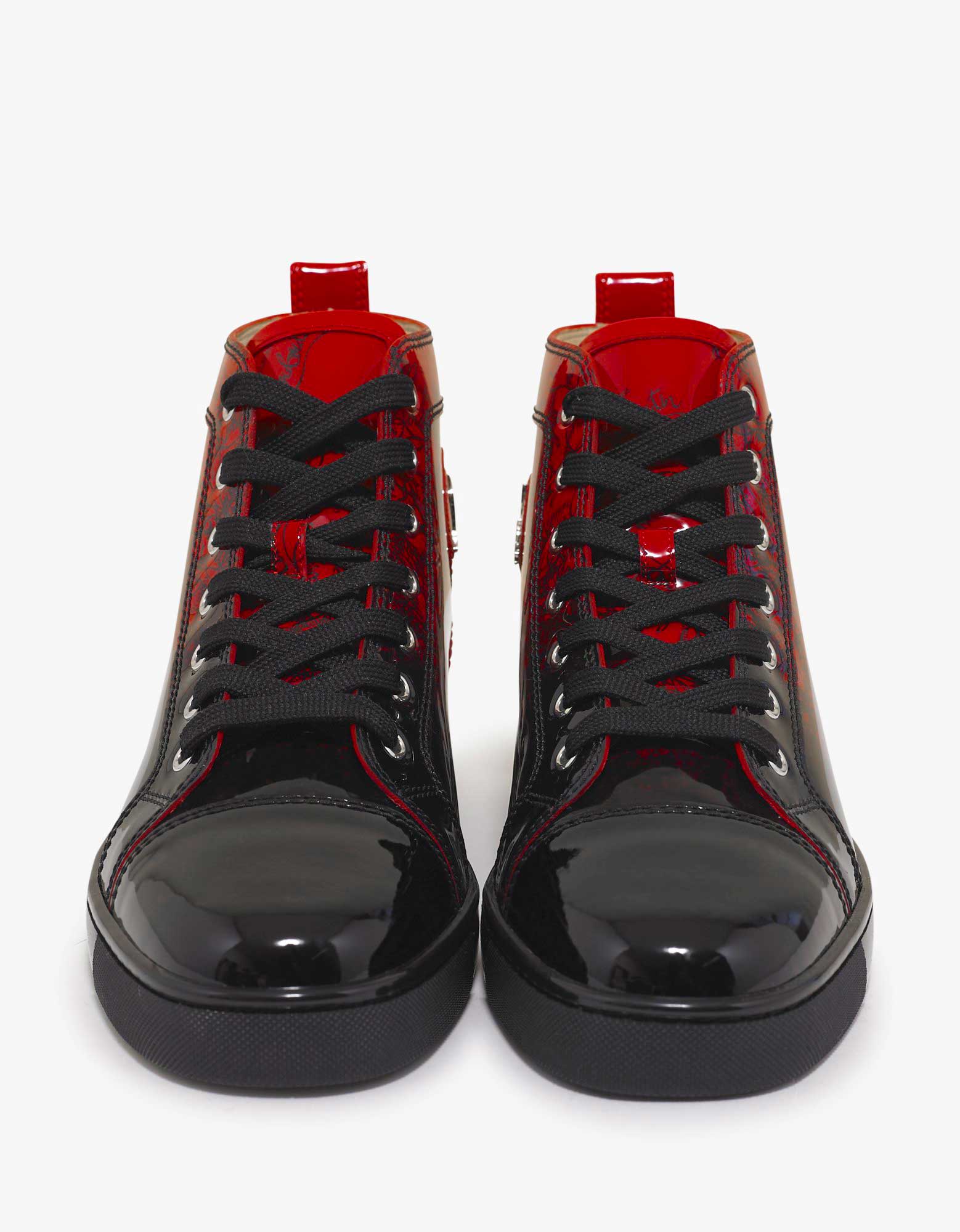 Red Christian-Louboutin-Louis-Vuitton Sneaker High Black Cl Rivet